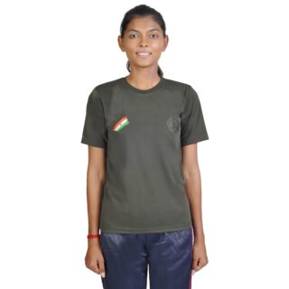 GIRLS T-shirt commando half sleeve cotton (green)