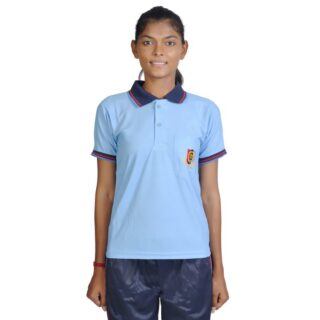 NCC GIRLS T-Shirt light blue & dark blue collar print with logo