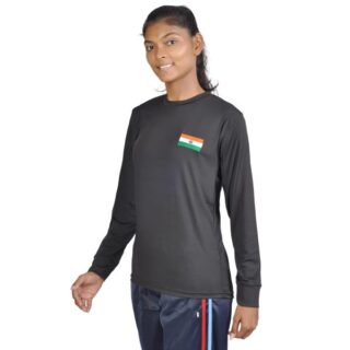 GIRLS T-shirt Black & Indian Army Full Sleeve