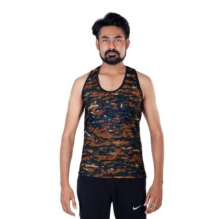 Men’s Cotton Camouflage Sleeveless Dark cobra print vest