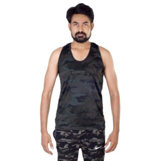 Men’s Cotton Camouflage Sleeveless black yodha print Vest