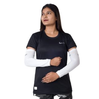 Unisex White sports sleeve for Running and Gyming