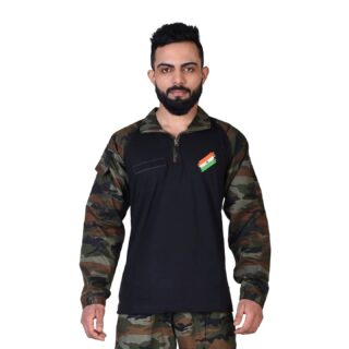 URI TEXTILE New Yodha & black print with full sleeve T-shirt