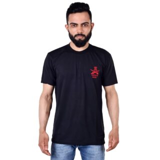 Half Indian army Embroidery both side T-shirt