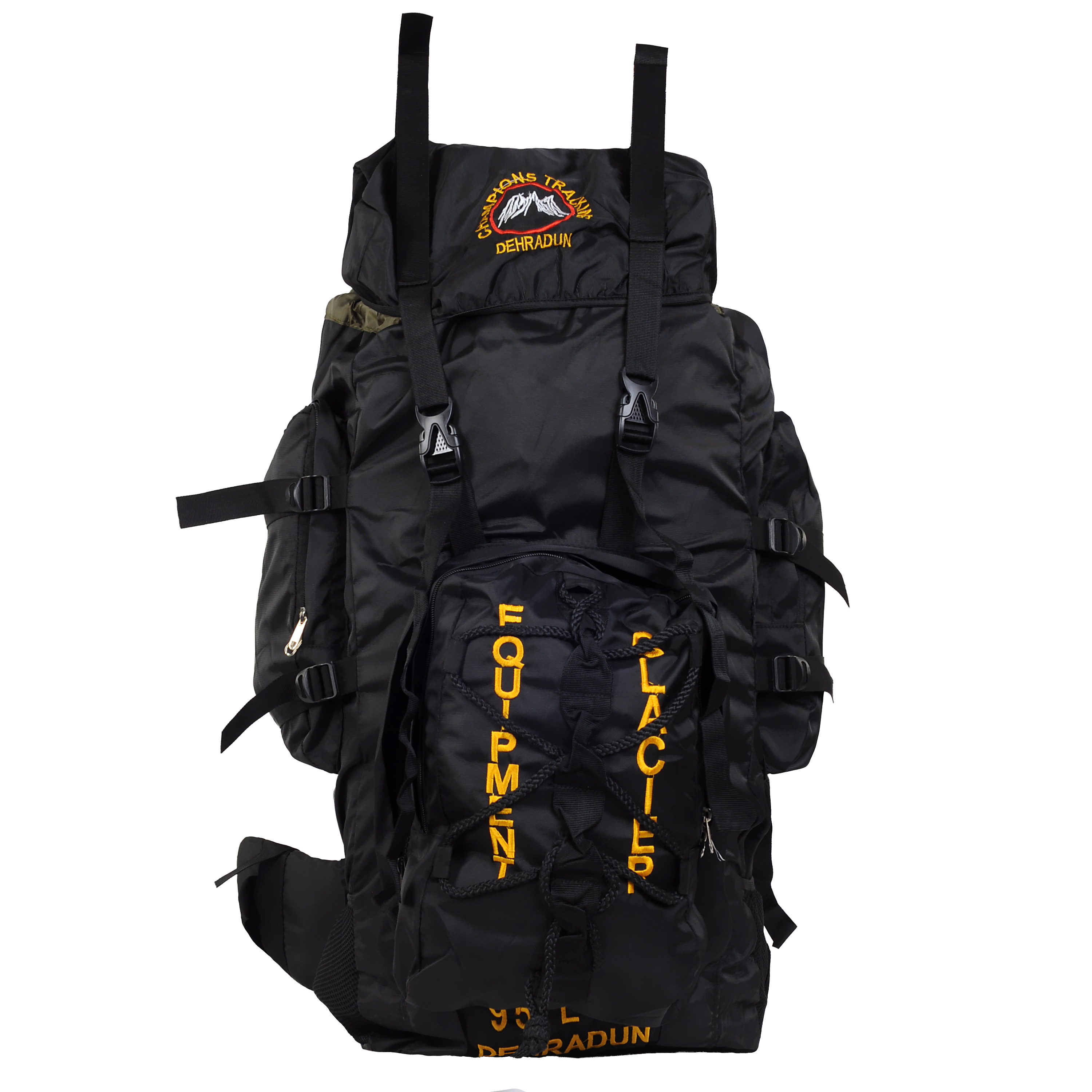 Black Print Dehradun Hiking Bagpack Detachable In Small Bagpack
