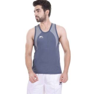 SHIVNARESH Original Cotton Sando Grey And White