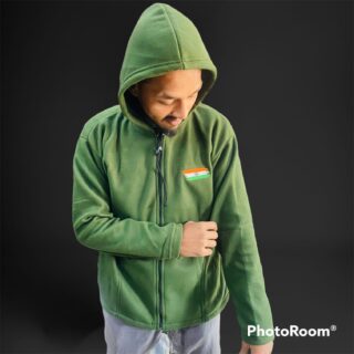 Commando Green Hoodie Sweatshirt With Zipper